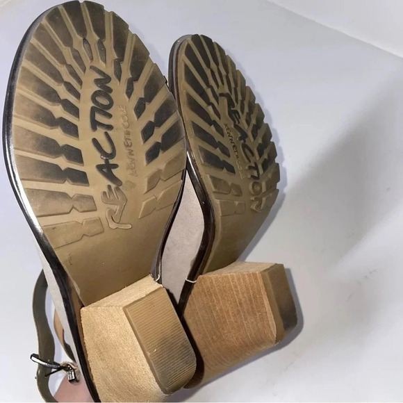 Kenneth Cole Reaction 7 Sparkles Suede Strappy Sandal Heel Size 10 - Picture 7 of 8